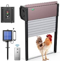 Porte de poulailler automatique avec réglage de l'heure rideau roulant ouvre-porte  de poulet pour canard oie